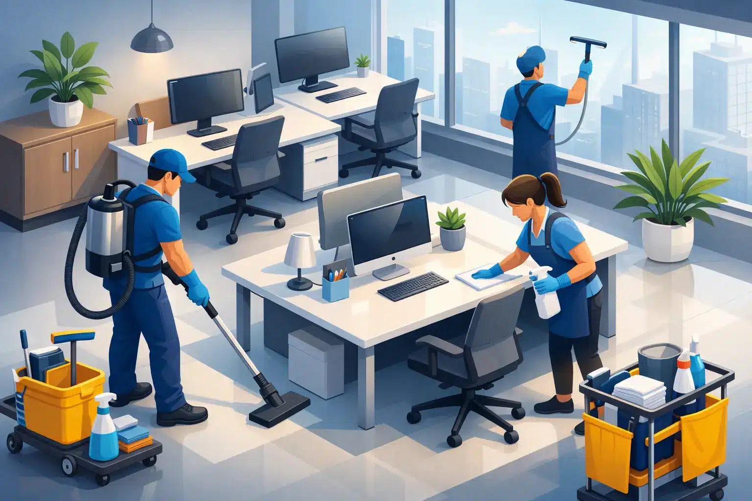 Büroreinigung für saubere, produktive Arbeitsplätze