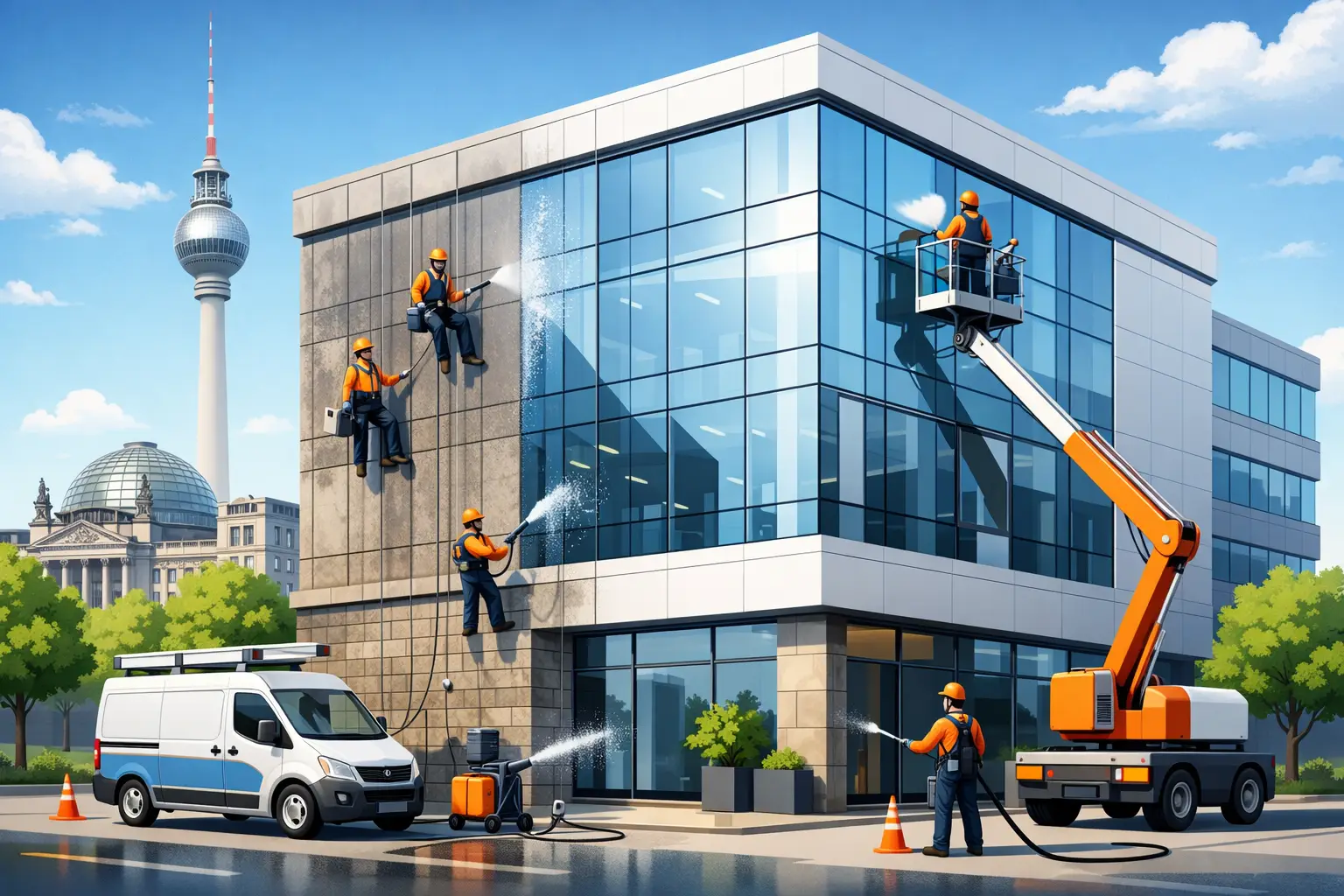 Fassadenreinigung für Gewerbeimmobilien in Berlin