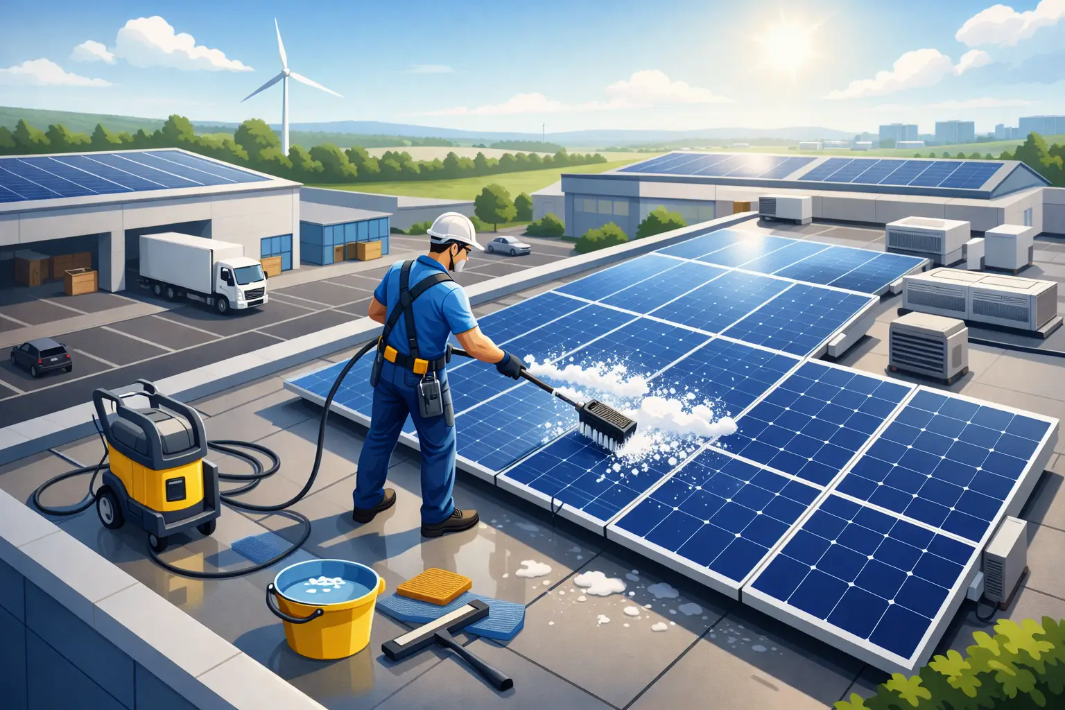 Photovoltaik-Reinigung für Gewerbeanlagen planen